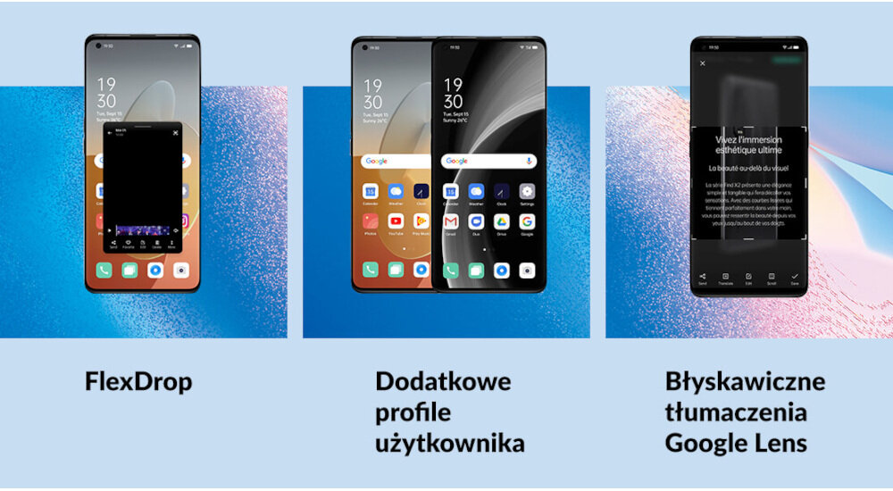 SMARTFON OPPO RENO 5Z 8+128GB FIOLETOWO-NIEBIESKI flex drop google lens