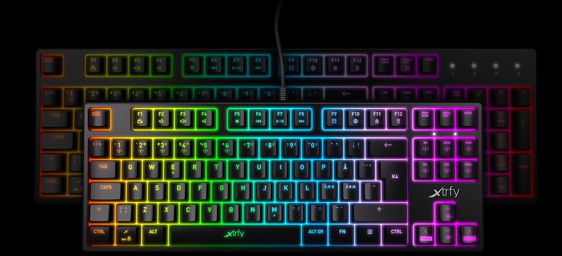 Klawiatura XTRFY K4 - proste podłączenie uniwersalny kabel wejście USB długi przewód