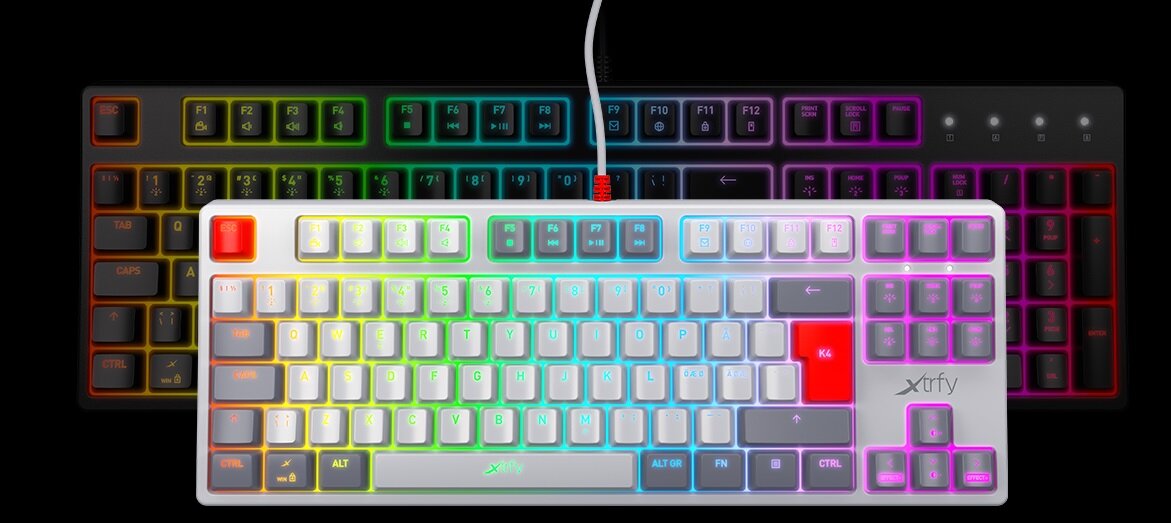 Klawiatura XTRFY K4 - proste podłączenie uniwersalny kabel wejście USB długi przewód