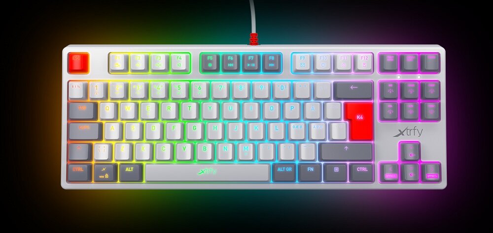 Klawiatura XTRFY K4 - sześć stref podświetlenia wygląd atrakcyjny 