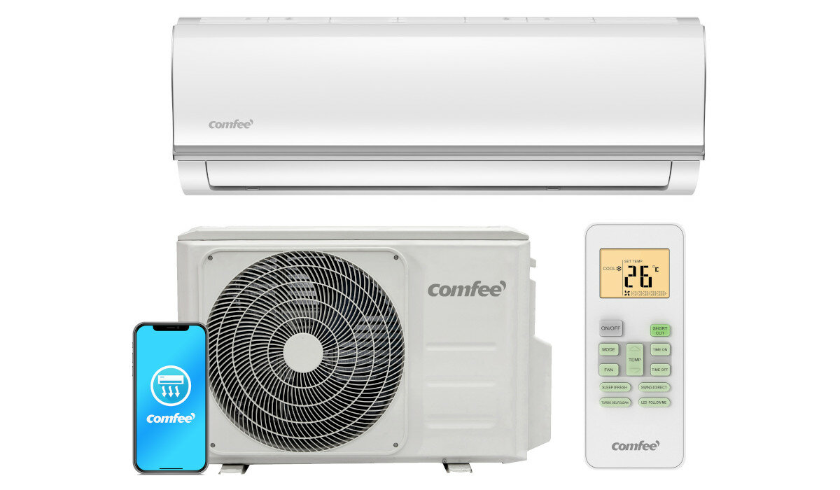 Klimatyzator COMFEE Split CSAFBU-18HRDNXD0-W COX133-18HFN8D0 WiFi z usługą montażu wyglad aplikacja