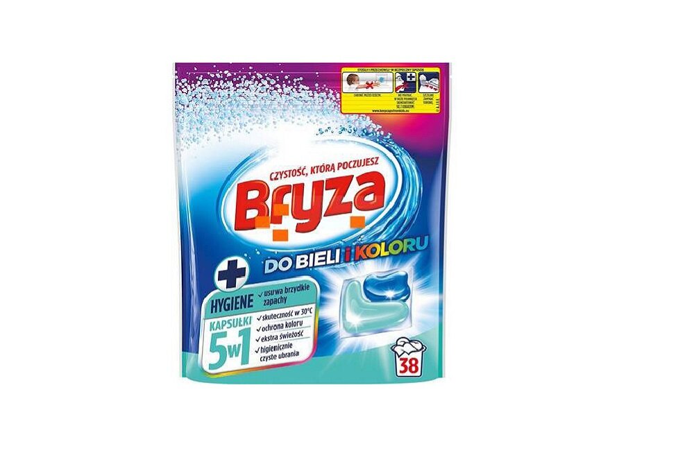 Kapsulki do prania BRYZA 5W1 Hygiene do bieli i koloru 38 szt.