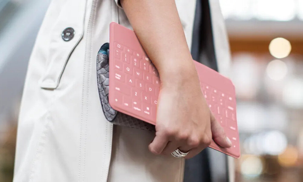Klawiatura LOGITECH Keys To Go Różowy wymiary wodoodporność konstrukcja