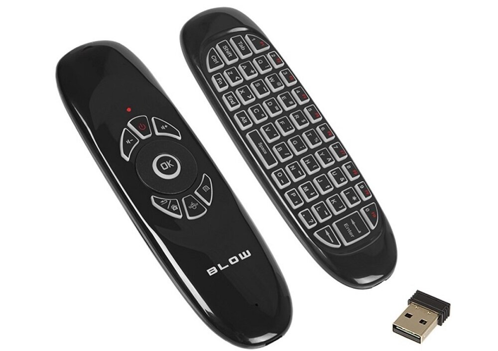 Klawiatura BLOW KS-3 Wygodna obsługa Sterowanie kursorem pilot Przyciski standardowe regulacja głośności obsługa menu wybór kanałów klawisze QWERTY Prosta instalacja