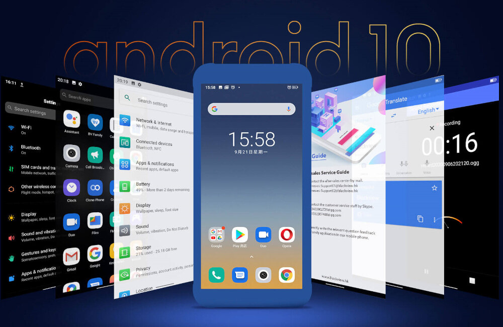 BLACKVIEW BV6300 android 10 tryb ciemny zabezpieczenia personalizacja