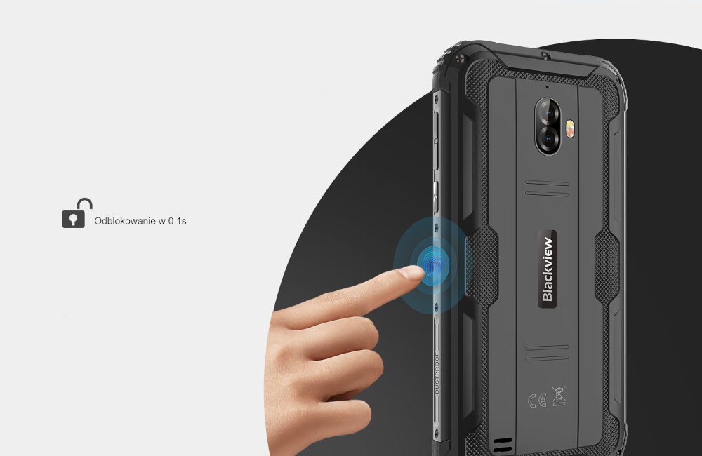 SMARTFON BLACKVIEW BV5900 odblokowywanie czytnik linii papilarnych skanowanie twarzy
