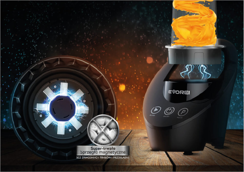 Blender kielichowy EVOREI Torro Magnetic (Sportowy) + 2 bidony w komplecie