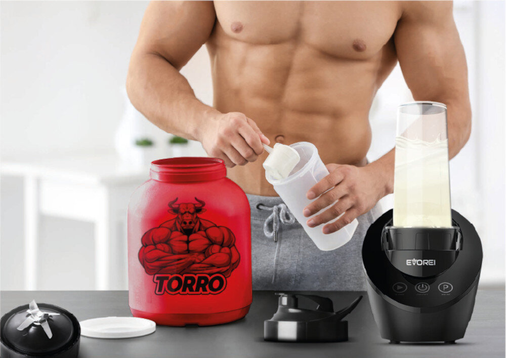Blender kielichowy EVOREI Torro Magnetic (Sportowy) + 2 bidony w komplecie