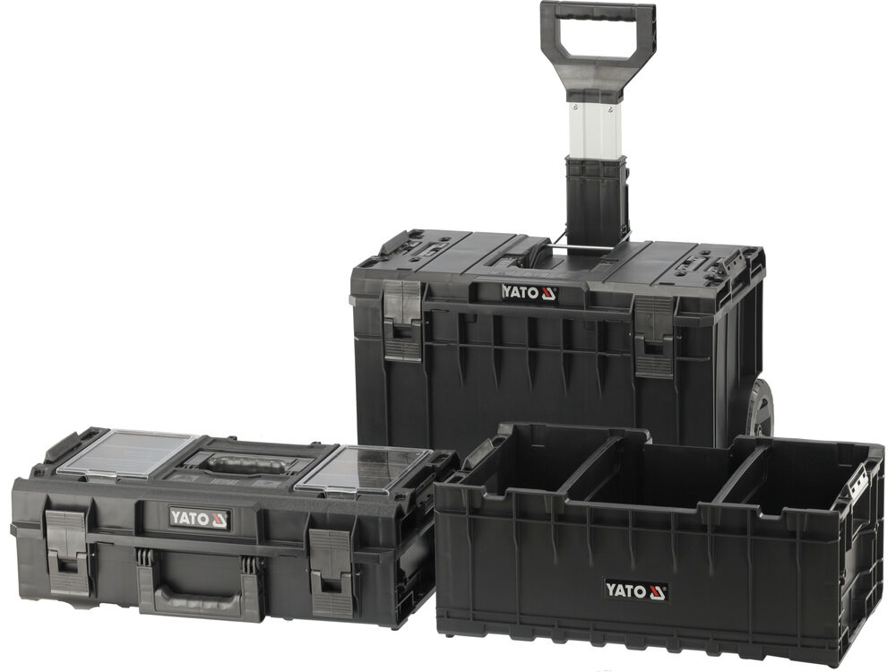 Zestaw skrzyń Yato YT-09161 system S1 pojemniki organizery PP 3 segmenty