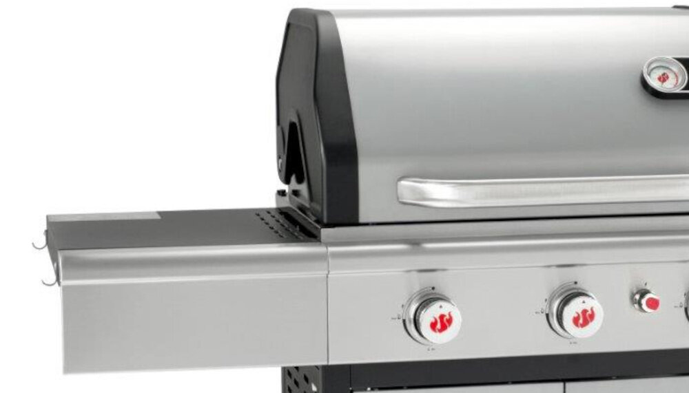 Grill gazowy LANDMANN Triton 3.1 PTS 12945 dwa grillowe ruszty z emaliowanego żeliwa zasobnik ciepła solidny stolik boczny