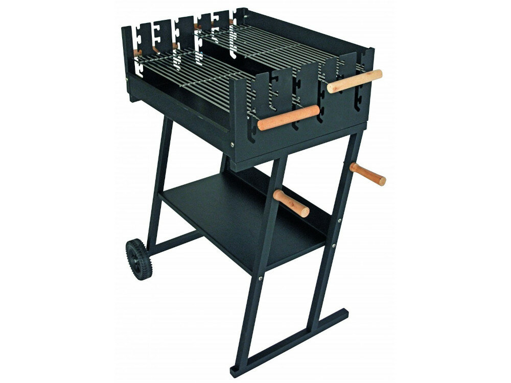 Grill węglowy LANDMANN 11470 wózek niebanalny design solidna konstrukcja mechanizm regulacji wysokości chromowanej ruszt