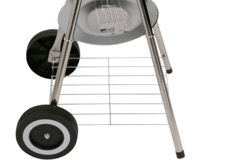 Grill węglowy LANDMANN kulisty kształt dwa wytrzymałe koła dolna półka