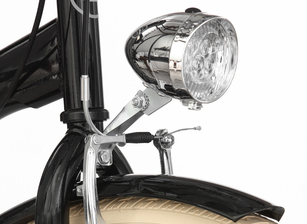 Rower Miejski INDIANA IMPALA 7B 28 cali damski czarny - oświetlenie zasilane bateryjnie