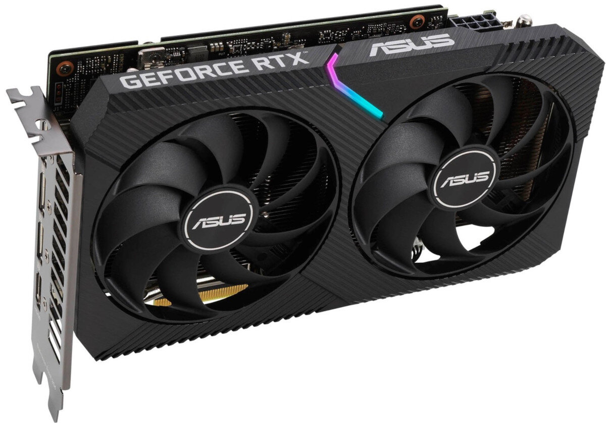 Karta graficzna ASUS GeForce RTX 3060 Ti Dual Mini OC Edition 8GB wydajne chlodzenie