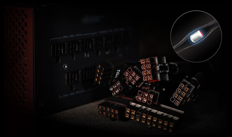 Zasilacz ASUS ROG Strix 1000W 80 Plus Gold - modularne kable