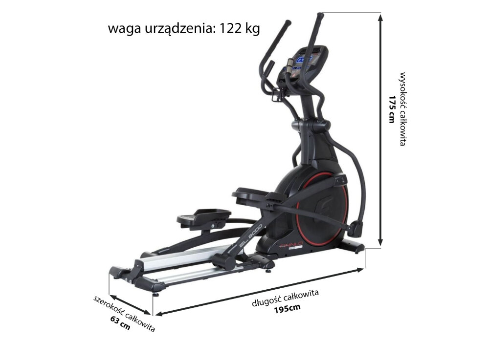 Orbitrek elektromagnetyczny FINNLO Maximum EL 8000 4kg 55cm 