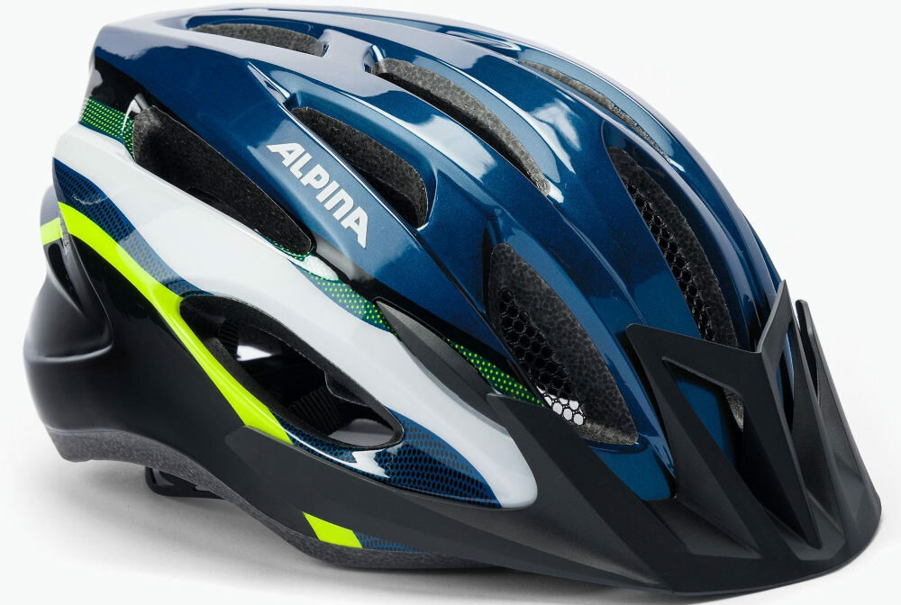 Kask rowerowy ALPINA Mtb17 Granatowy  MTB (rozmiar M) lekki i odporny na uderzenia 23 otwory wentylacyjne Technologia in-mold