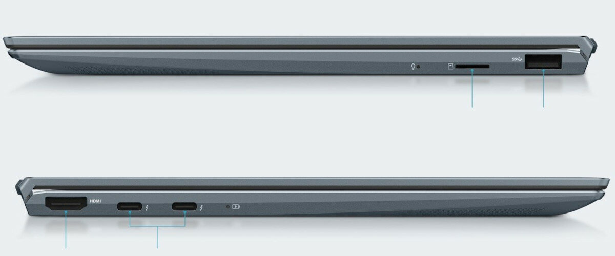 NOTEBOOK ASUS ZBOOK 13 UX325EA-KG272T I7-1165G7 16GB 512SSD IRISXE 13.3 W10 GREY porty usb c hdmi usb