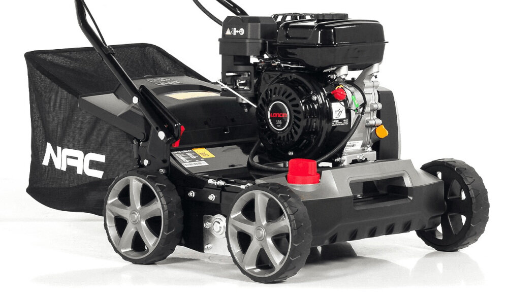 Wertykulator spalinowy NAC LRP40-196L-TX duże koła podwójne łożyska kulkowe szerokość robocza 40 cm