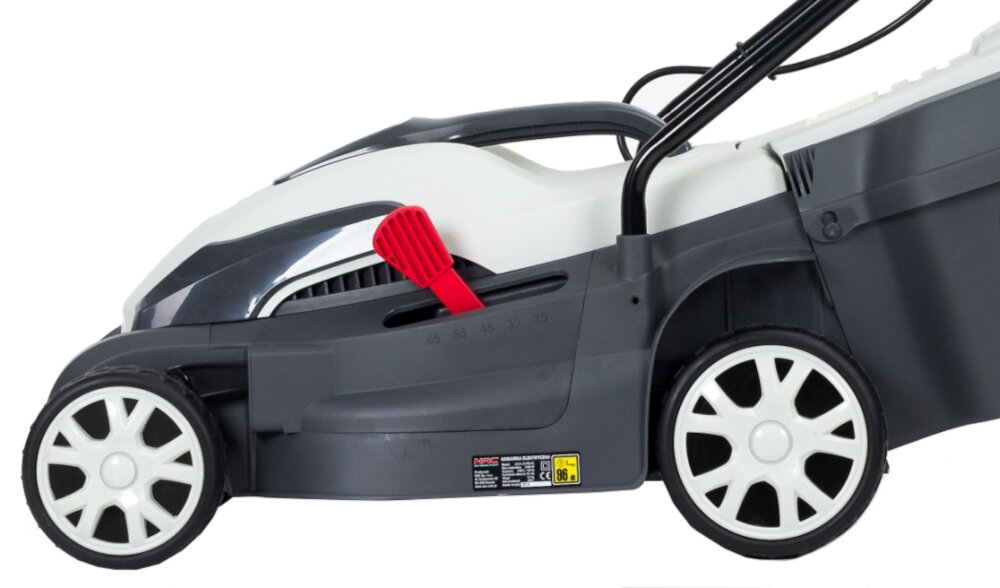Kosiarka elektryczna NAC NAC LE14-34-PB-KC 1400W kosz plastikowy pojemność 35 l uchwyt na koszu wskaźnik napełnienia