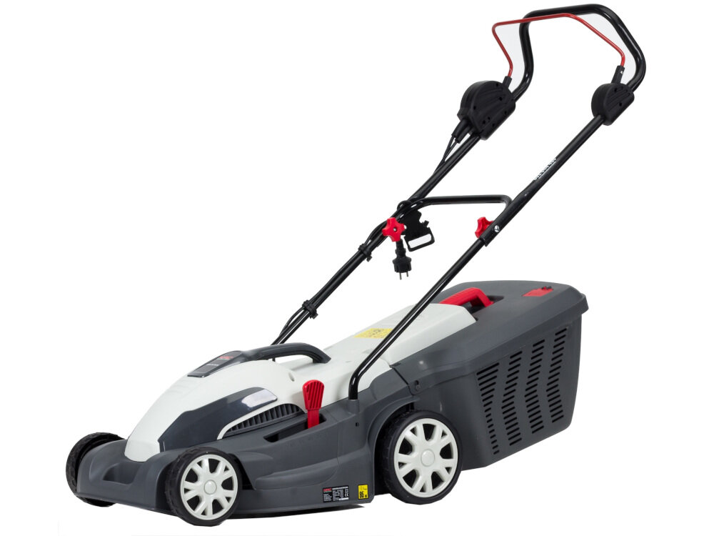 Kosiarka elektryczna NAC LE16-38-PB-KC 1600W obudowa z bardzo wysokiej jakości tworzywa sztucznego waga 12,5 kg zwrotna dwa uchwyty