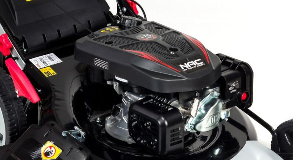 Kosiarka spalinowa NAC LS55-175-HSD-LI z napędem silnik 4-suwowy NAC długa bezawaryjna praca pojemność 173 cm3 w technologii OHV moc 2,8 KM maksymalny moment obrotowy 9,37 Nm