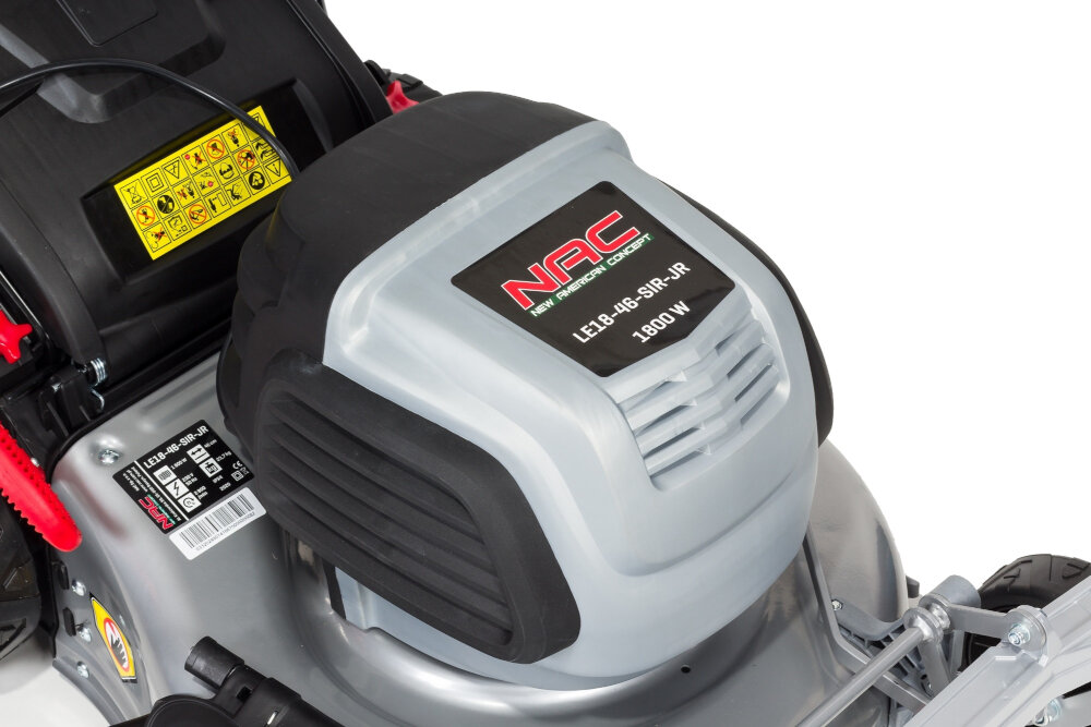 Kosiarka elektryczna NAC LE18-46-SIR-JR 1800W silnik bezszczotkowy indukcyjny moc 1600 W głośność 96 dB