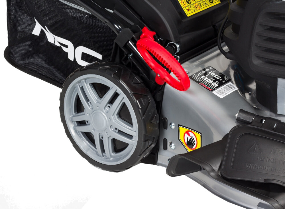 Kosiarka elektryczna NAC LE18-46-SIR-JR 1800W z uwzględnieniem wysokości trawy 25-75 mm mechanizmowi sprężynowemu 6-skali