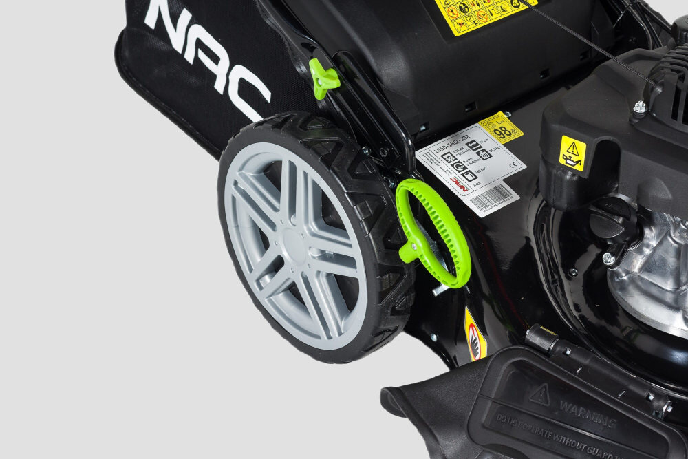 Kosiarka spalinowa NAC LS50-166L-JR2 Loncin z napędem preferowanej wysokości trawy 25-75 cm centralnej regulacja mechanizm sprężynowy 6-stopniowej