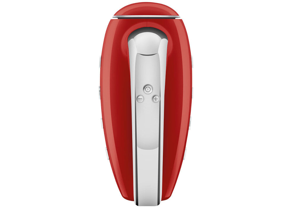 Mikser SMEG HMF01RDEU Czerwony Precyzyjna kontrola prędkości Dziewięć poziomów prędkości  funkcja Turbo dostosowanie tempo praca potrawy przygotowywanie miksuje zarówno lekkie kremy, jak i gęste ciasta