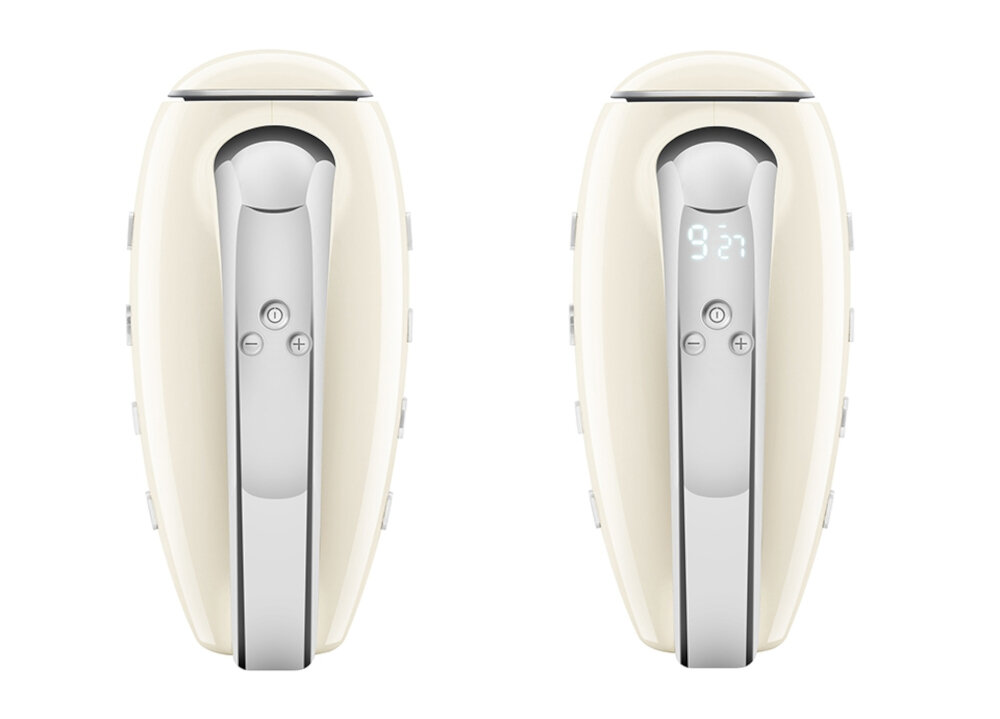 Mikser SMEG HMF01CREU Kremowy Precyzyjna kontrola prędkości Dziewięć poziomów prędkości  funkcja Turbo dostosowanie tempo praca potrawy przygotowywanie miksuje zarówno lekkie kremy, jak i gęste ciasta