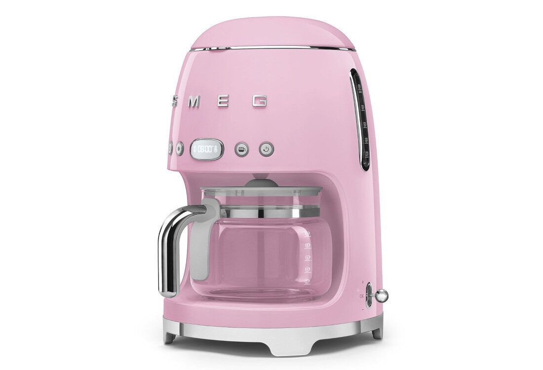 Ekspres SMEG DCF02PKEU Planowanie z AutoStart Tryb AutoStart ustawienie godziny automatycznego uruchomienia kawa Funkcja utrzymywania temperatury