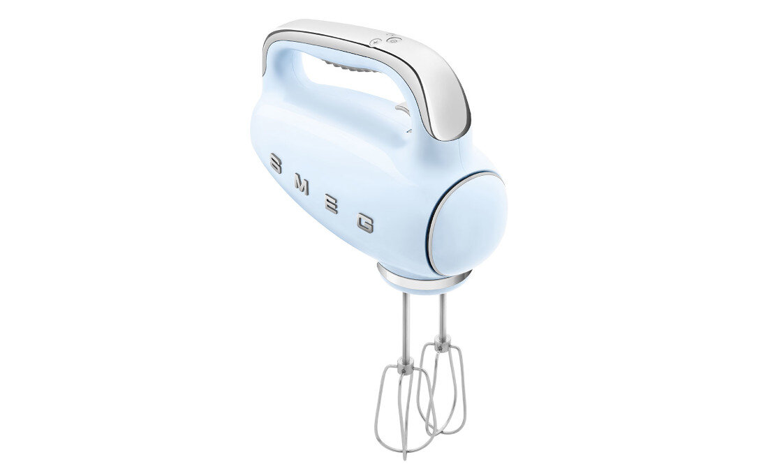 Mikser SMEG HMF01PBEU Błękitny Wygląd, który przyciąga uwagę Stylowe, inspirowane retro wzornictwo ozdoba elegancki