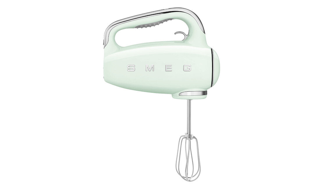 Mikser SMEG HMF01PGEU Miętowy Pewny chwyt i wygoda Ergonomiczny uchwyt z antypoślizgowym wykończeniem wygodne trzymanie dobrze leży w dłoni komfort użytkowania i precyzja ruchów