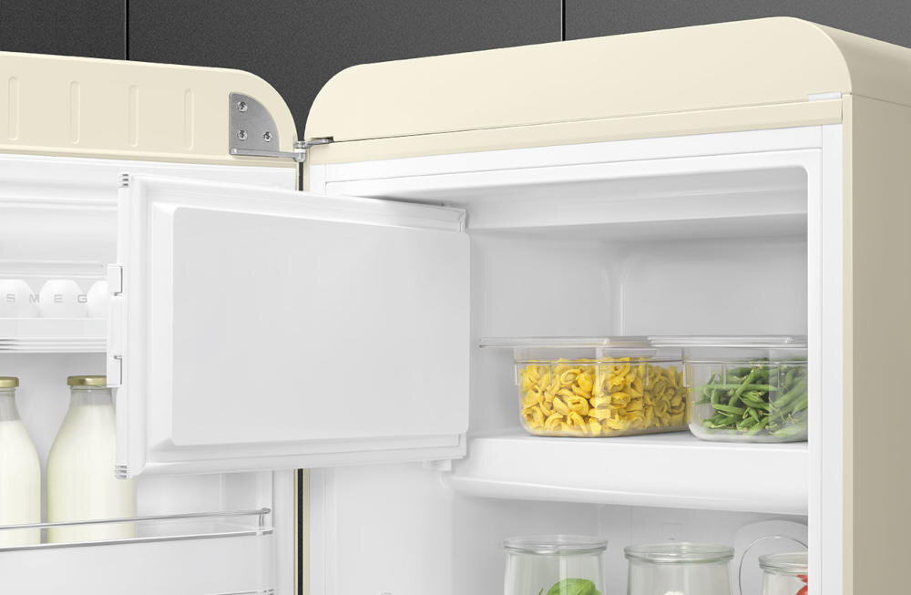 SMEG FAB28LCR5 lodówka statyczna zamrażarka druciana półka multiflow funkcja równomierne chłodzenie wnętrze zimne powietrze