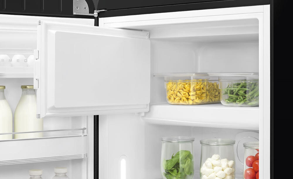 SMEG FAB28LBL5 lodówka statyczna zamrażarka druciana półka multiflow funkcja równomierne chłodzenie wnętrze zimne powietrze