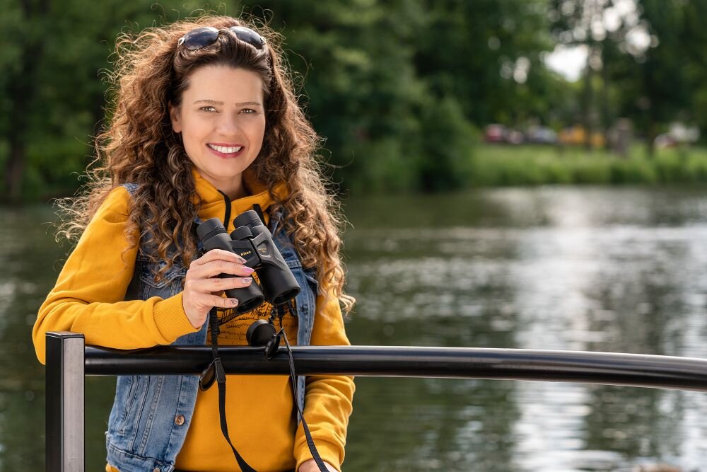 Lornetka NIKON Prostaff 3s 8x42    optyka waga konstrukcja ogniskowa zoom przybliżenie dioptria muszle oczne obiektywy soczewki pryzmat powłoka gwint okulary obserwacja przyroda sport powiększenie 