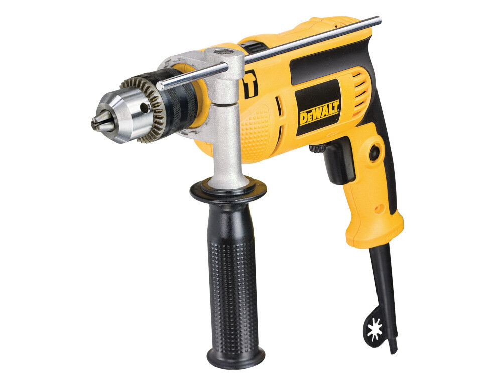 Wiertarka udarowa DEWALT DWD024K-QS silnik szczotkowy moc 701 W maksymalna prędkość obrotowa do 2800 obr/min maksymalny moment obrotowy do 9 Nm długi przewód zasilający