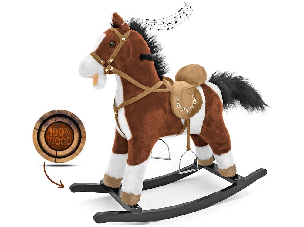 Koń na biegunach MILLY MALLY Mustang zabawa dzieci wyprawy konne realistyczny wygląd ruchomy ogon pysk konika Uprząż