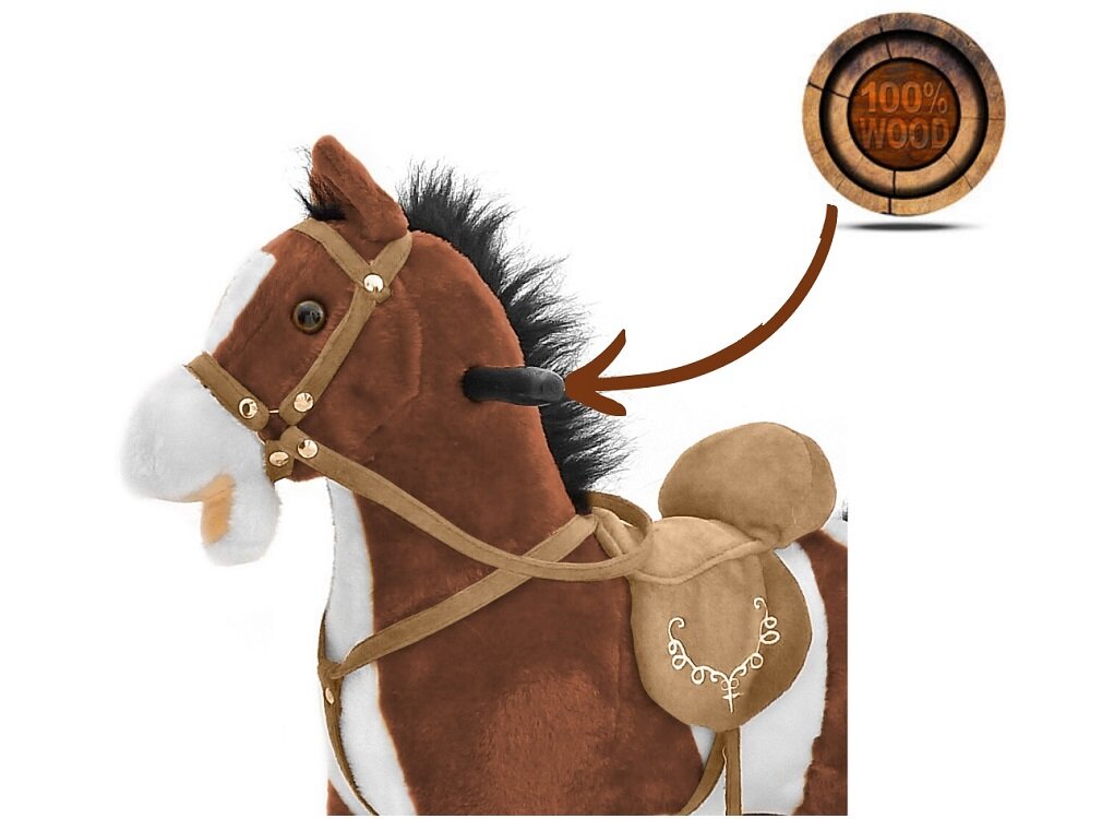 Koń na biegunach MILLY MALLY Mustang zabawa dzieci wyprawy konne realistyczny wygląd ruchomy ogon pysk konika Uprząż