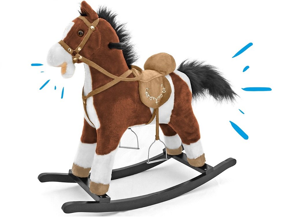 Koń na biegunach MILLY MALLY Mustang zabawa dzieci wyprawy konne realistyczny wygląd ruchomy ogon pysk konika Uprząż