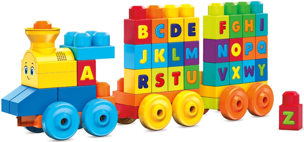 Klocki plastikowe FISHER PRICE Mega Bloks Muzyczny pociąg ABC - nauka i zabawa