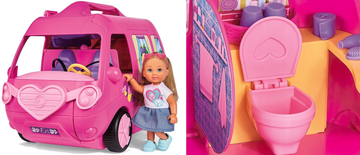 Lalka SIMBA Evi Love Wakacje w kamperze Y2680 ozdabianie samochód sceny wyjazd naklejki