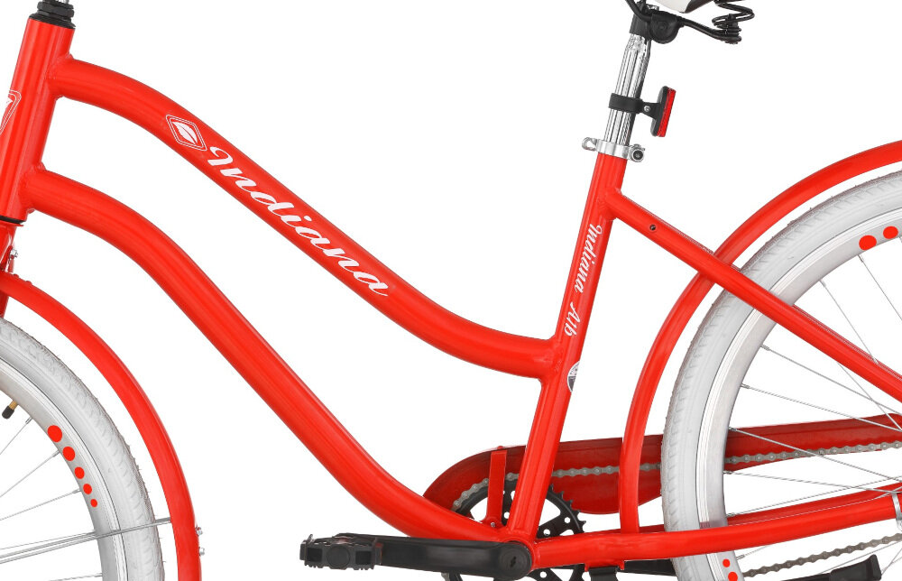 Rower miejski INDIANA X-Cruiser A1B 26 cali damski Czerwony rama 18 cali aluminiowa lekka trwała odporność na korozję uszkodzenia mechaniczne dla osób o wzroście 150-175 cm