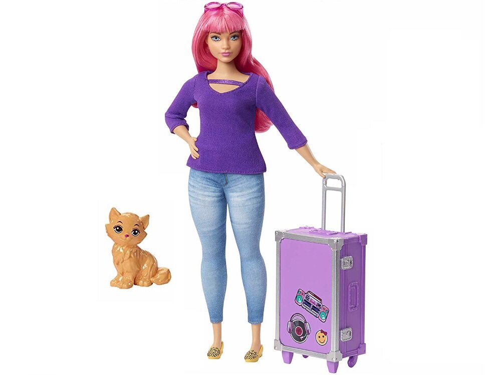 Lalka Barbie MATTEL Daisy w podróży stworzona z najwyższą starannością wysokiej jakości materiałów precyzyjne wykonanie dla dzieci powyżej trzeciego roku życia w zestawie lalka akcesoria karta gwarancyjna instrukcja obsługi w języku polskim