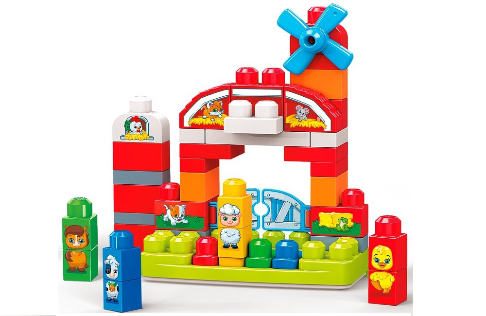 KLOCKI MEGA BLOKS MUZYCZNA FARMA ZESTAW KLOCKÓW DLA DZIECI GCT50 Poznawanie świata zwierząt