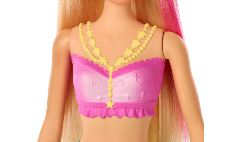 MATTEL-BARBIE-DREAMTOPIA barbie przygoda strój uroczy top baskinka światełka naszyjnik