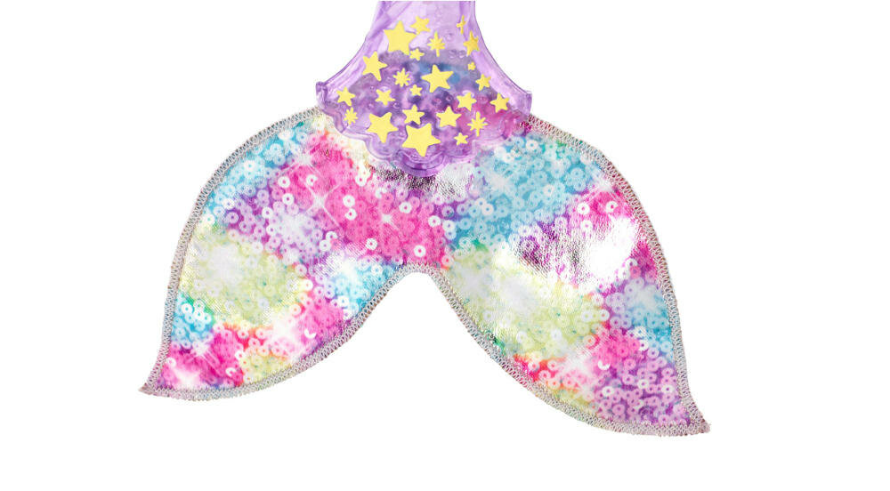 MATTEL-BARBIE-DREAMTOPIA półprzezroczysty fioletowy zginający ogon gwiazdy światła efekt woda powierzchnia barbie