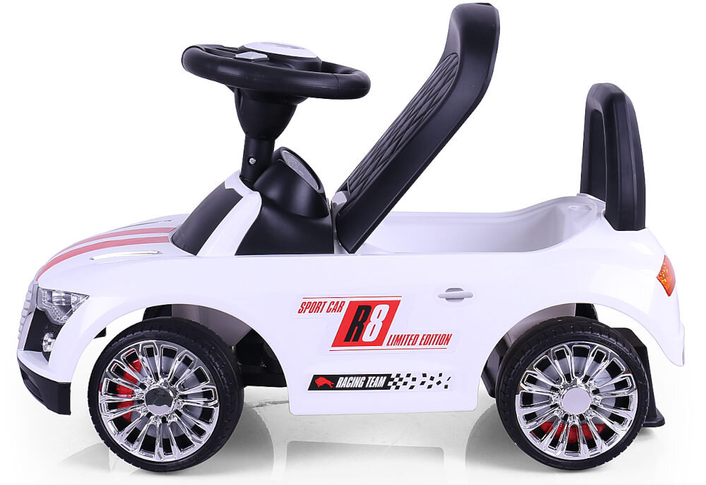 Jeździk MILLY MALLY Racer bialy sportowy najdrobniejszy szczegół