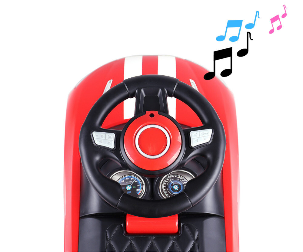 Jeździk MILLY MALLY Racer bialy kierownica panel muzyczny klakson